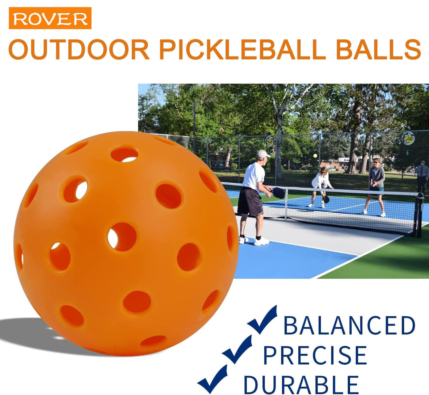 12 Pcs Pickleball 74mm Durable 26g Outdoor Pickleballs 40 Holes