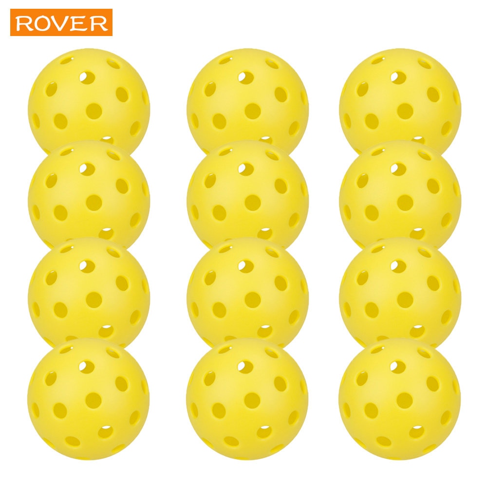 12 Pcs Pickleball 74mm Durable 26g Outdoor Pickleballs 40 Holes