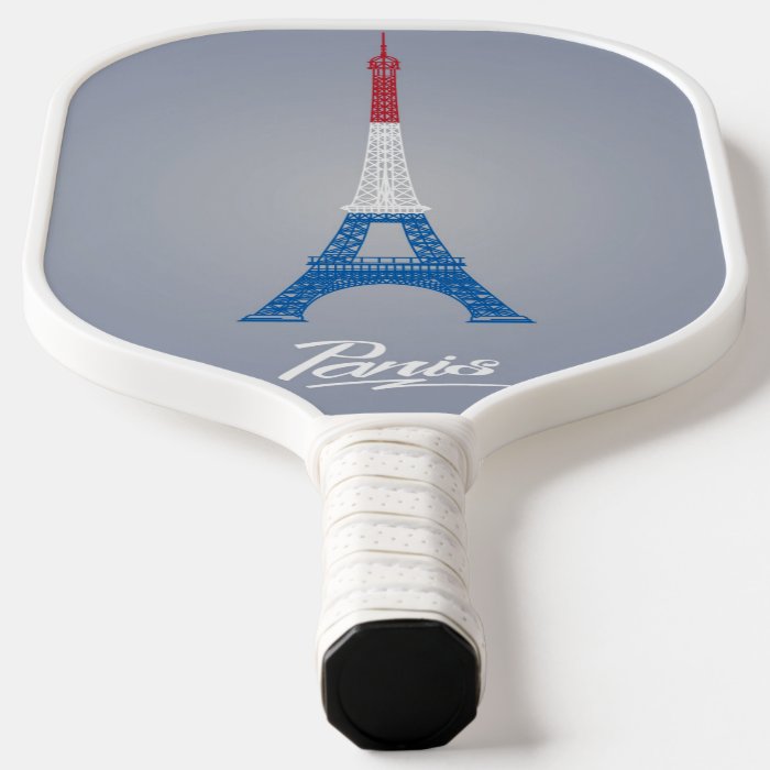 Coloured Eiffel Tower Pickleball Paddle